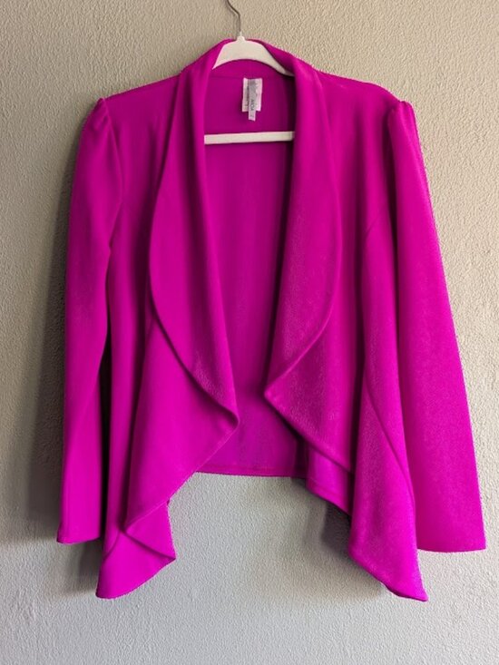MOA USA Jackets & Blazers - MOA USA | Vibrant Magenta Drape Front Blazer | Size L